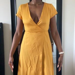 Boohoo long wrap dress